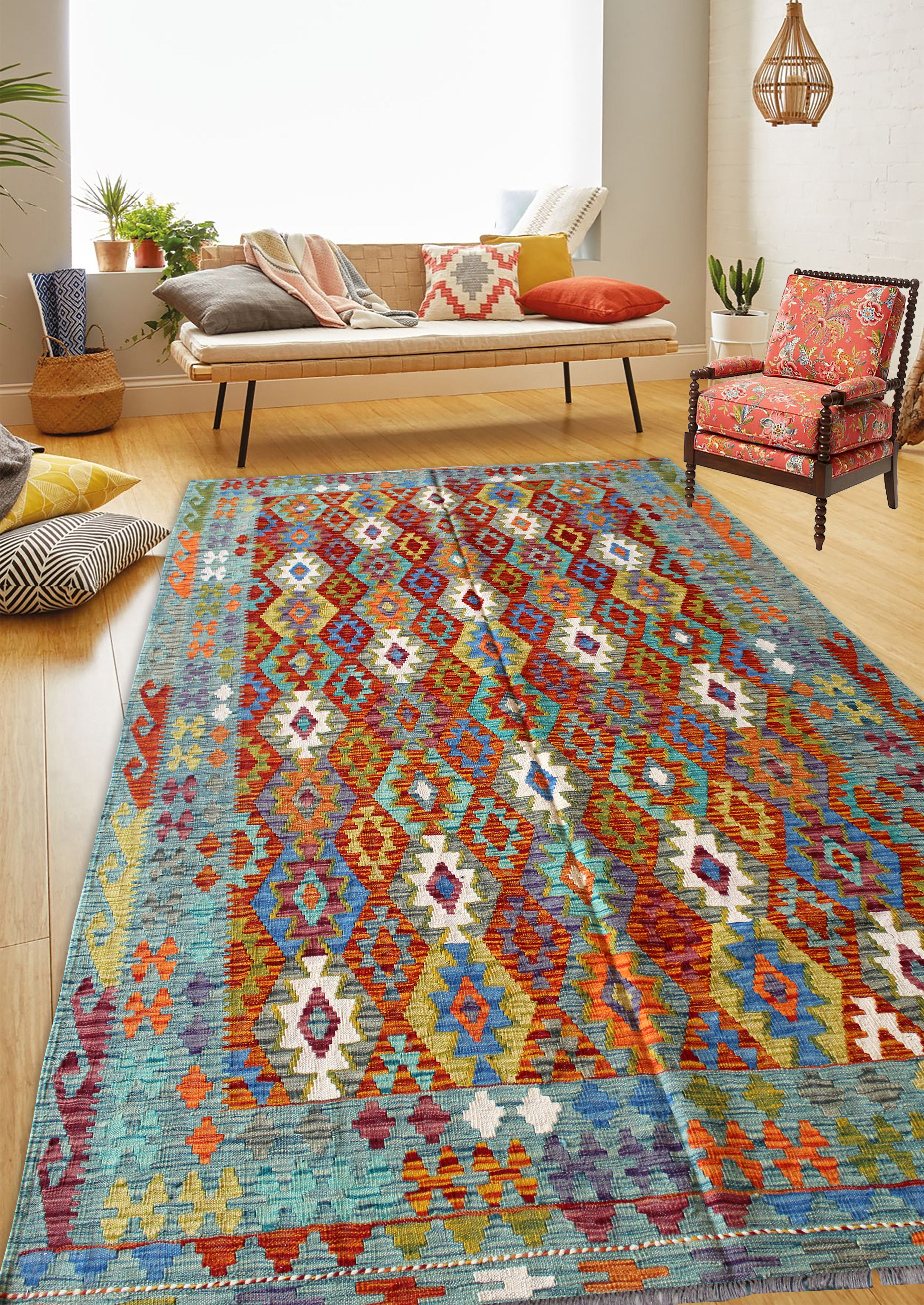 Kilim Turkey 204cm x 304cm Handwoven Wool Rug – Al Nawras Carpets