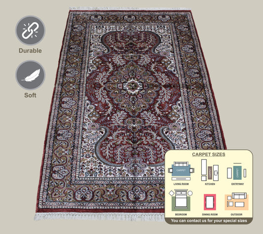 Indian Jaipuri Area Rug 151cm x 90cm