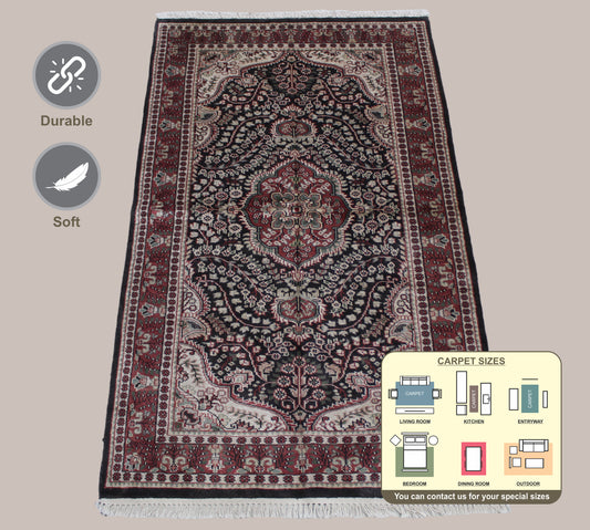 Indian Kashmir Area Rug 156cm x 93cm